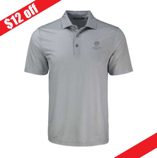 Cutter & Buck Pike Eco Shadow Check Print Recycled Mens Polo